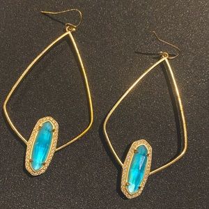 Kendra Scott Turquoise Baguette Trim Hoops